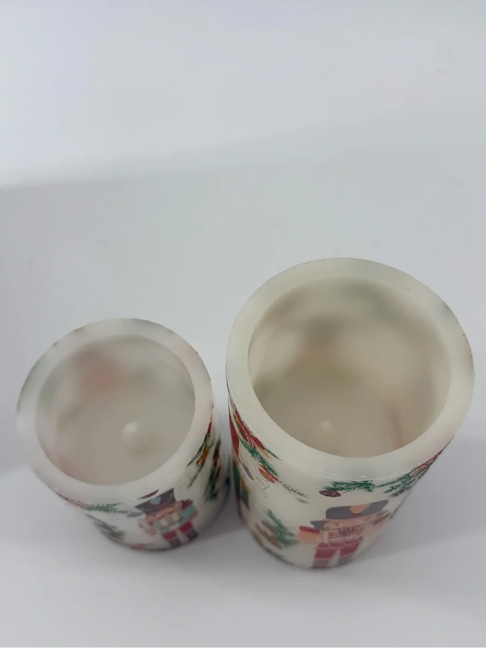 White Nutcracker LED Candle Set - Holiday Decorative Pillars